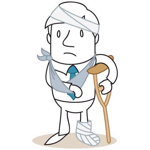 cartoon man in bandages