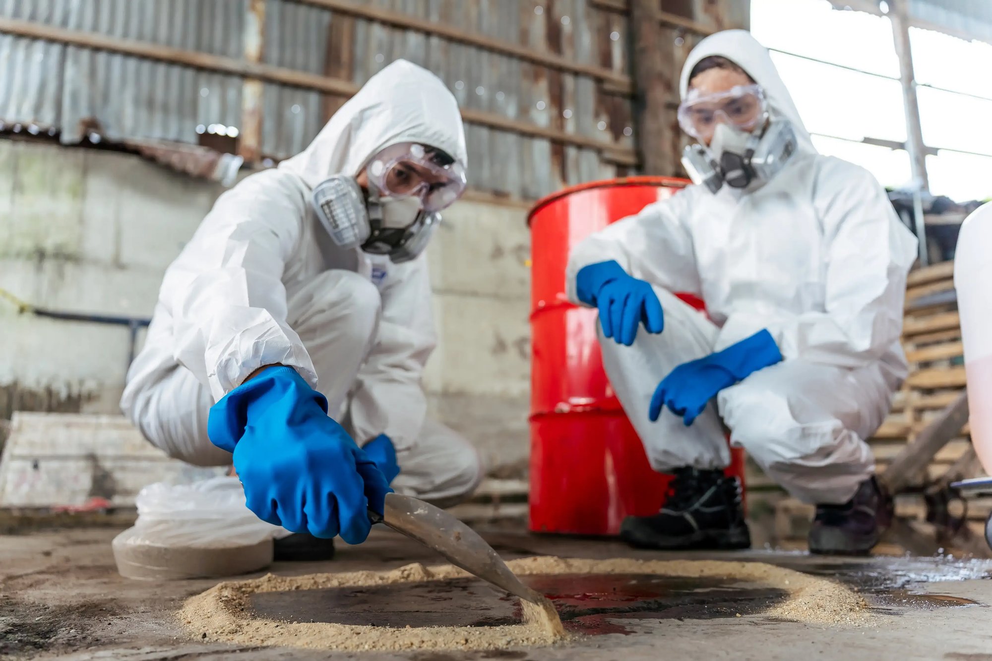Hazmat-team-cleaning-up-hazardous-waste