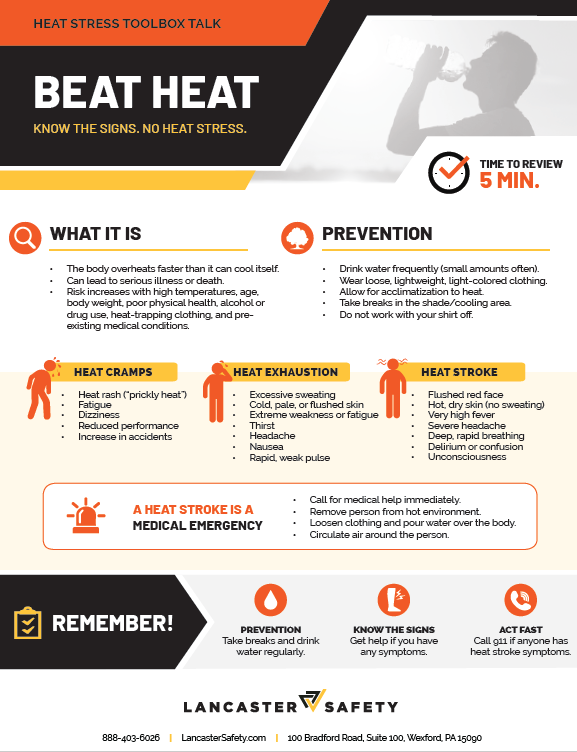 01 - Lancaster Safety - Toolbox Talk - Heat Stress Preview Thumbnail