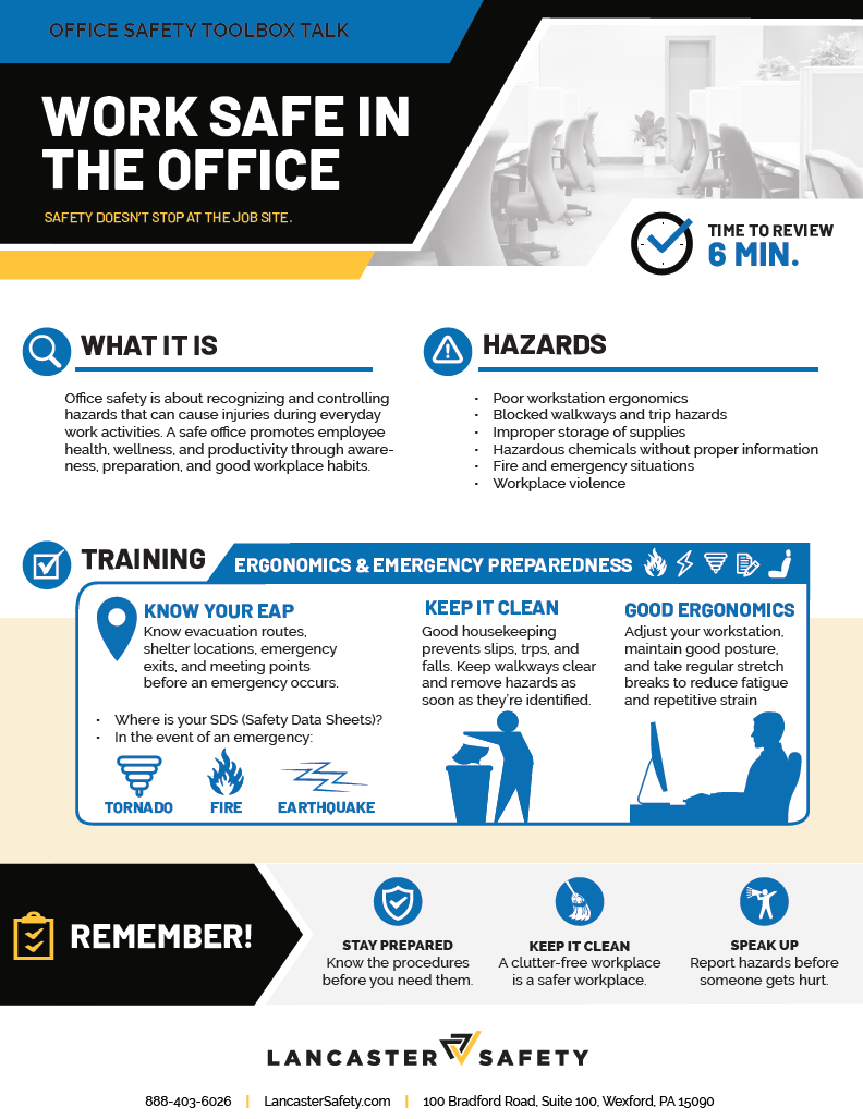 07 - Lancaster Safety - Toolbox Talk - Office Safety Preview Thumbnail