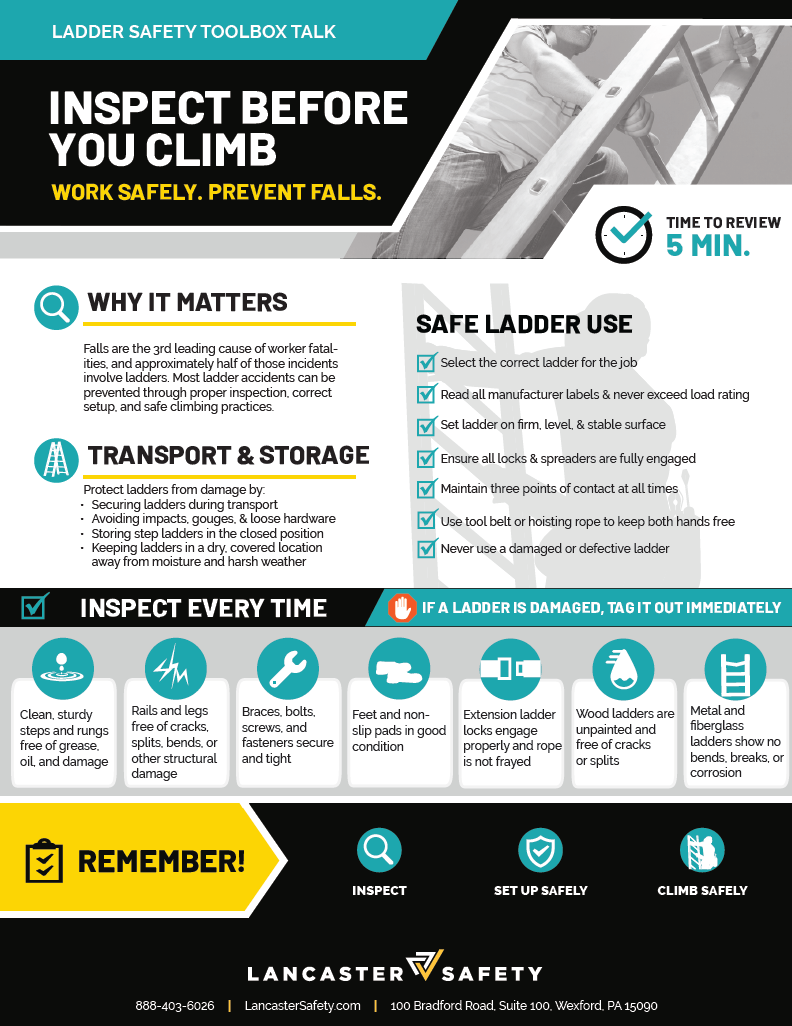 09 - Lancaster Safety - Toolbox Talk - Ladder Safety