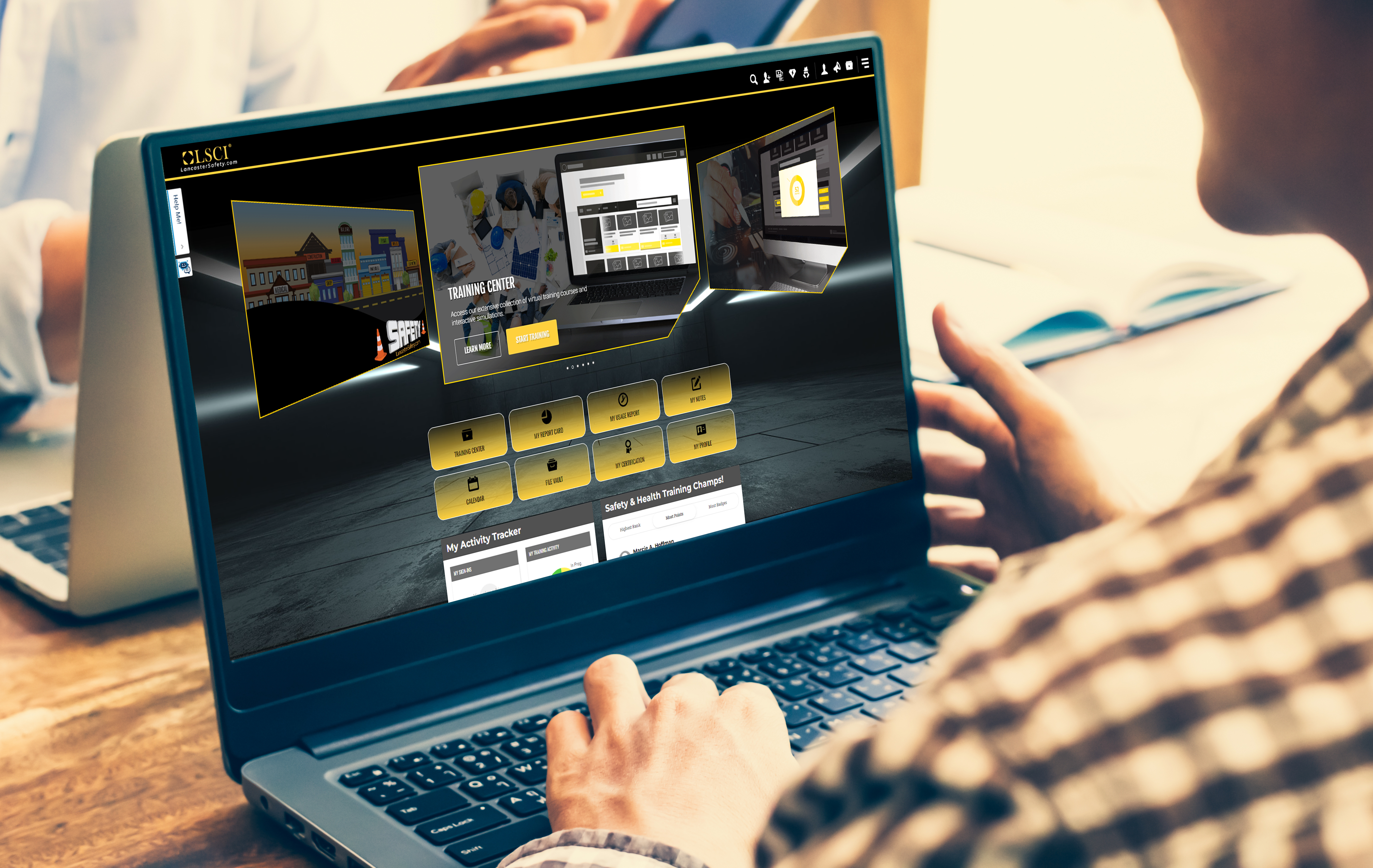 Online OSHA Training_Laptop on Table