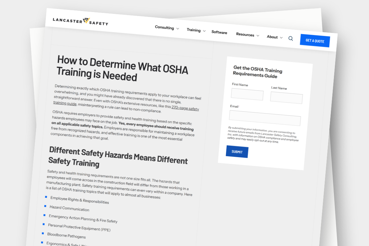 Safety Training Frequency Chart