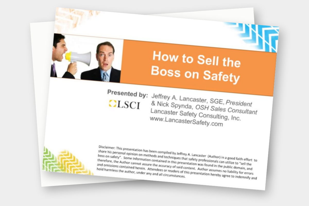 Selling the Boss on Safety